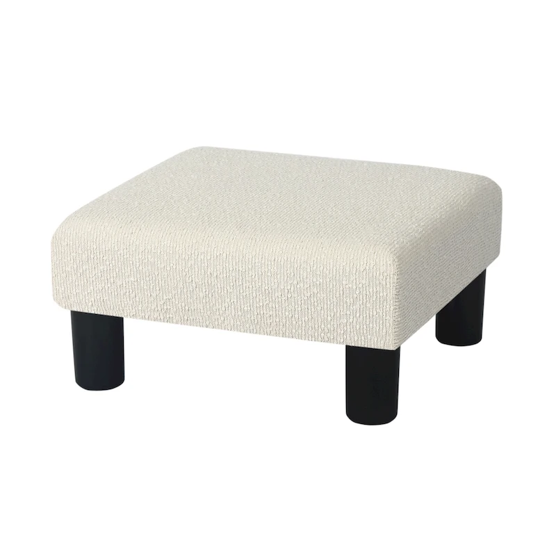 Adeco Ottoman Upholstered Fabric Footrest Pet Steps Dog Stair Stool