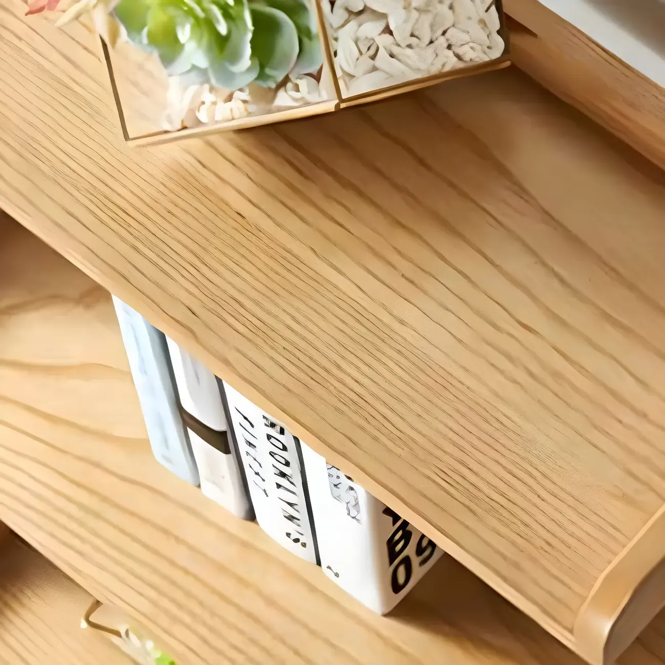 Narrow Wood Open Back Vertical Ladder Bookshelf