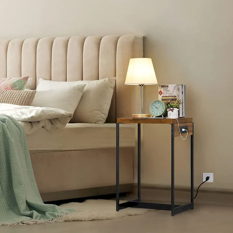 Nightstands Set of 2 with Charging Station