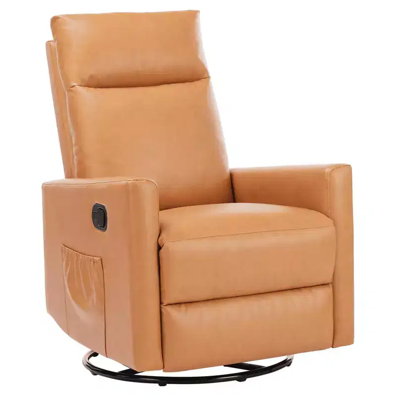 MAYEERTY Accent Chair - 360 Swivel Chenille Armchair with Lumbar Pillow