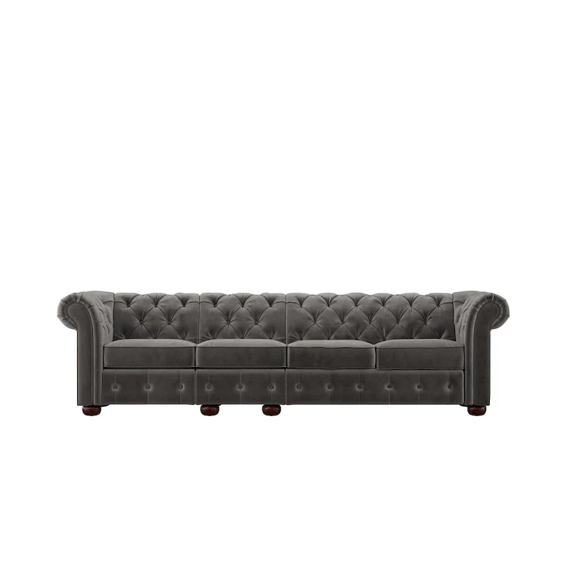 Knightsbridge Grey Extra Long Chesterfield Sofa by iNSPIRE Q Artisan