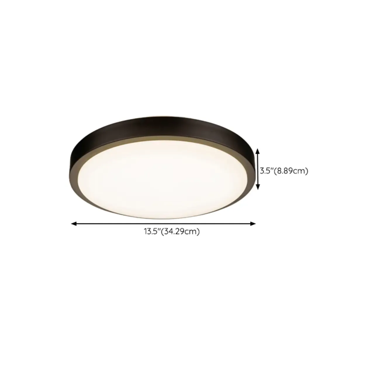 Industrial Black Round Warm LED Flush Mount Ceiling Light