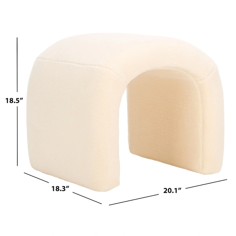 SAFAVIEH Alize Curved Waterfall Velvet Ottoman