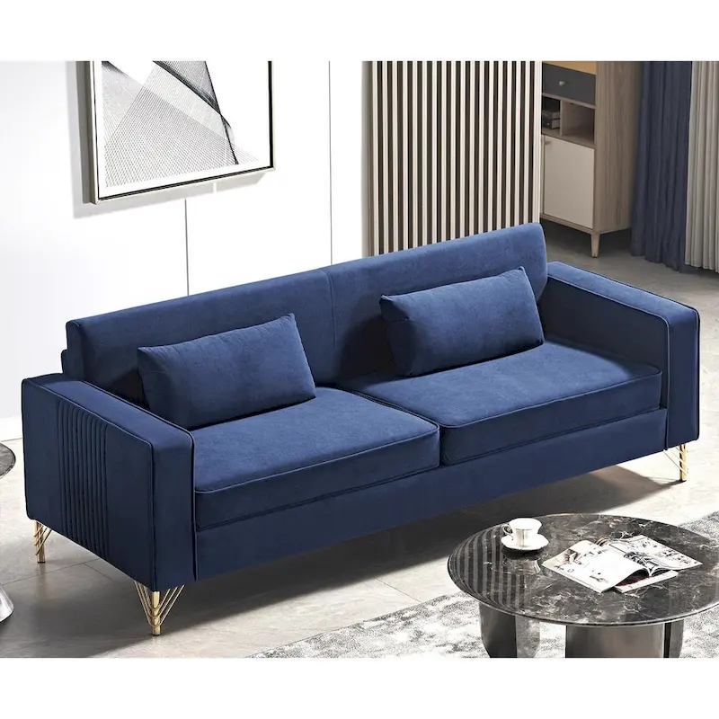 Modern Velvet Upholstered Living Room Sofa