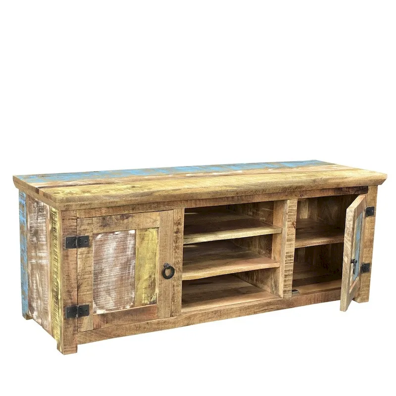 Handmade Suman Solid Mango Wood TV Console (India) - 60  x 18  x 22