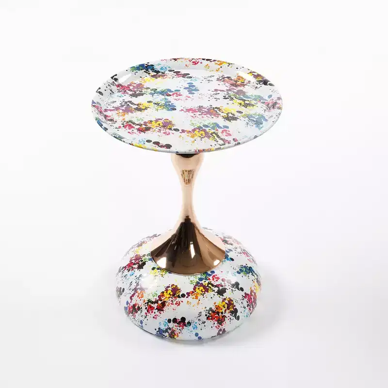 21.2 H Elegance Mermaid Tail Metal Pedestal End Table