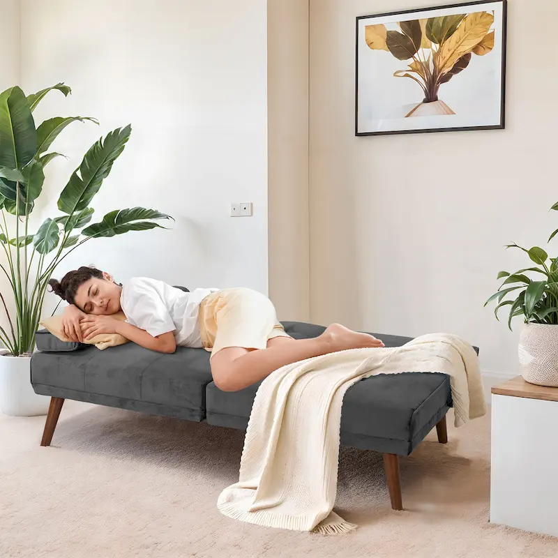 Futzca 60 Small Loveseat, 3 in 1 Cute Convertible Sofa Bed