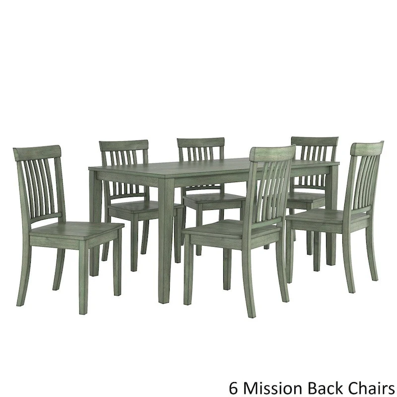 Wilmington II 60-Inch Rectangular Antique Sage Green Dining Set by iNSPIRE Q Classic