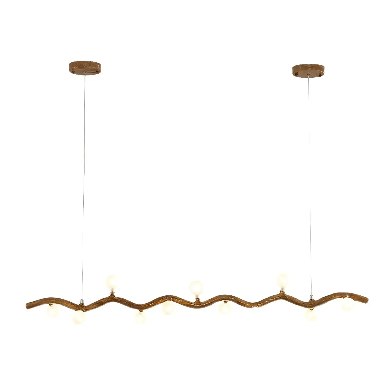 Modern Brown Glass Linear Island Pendant Light
