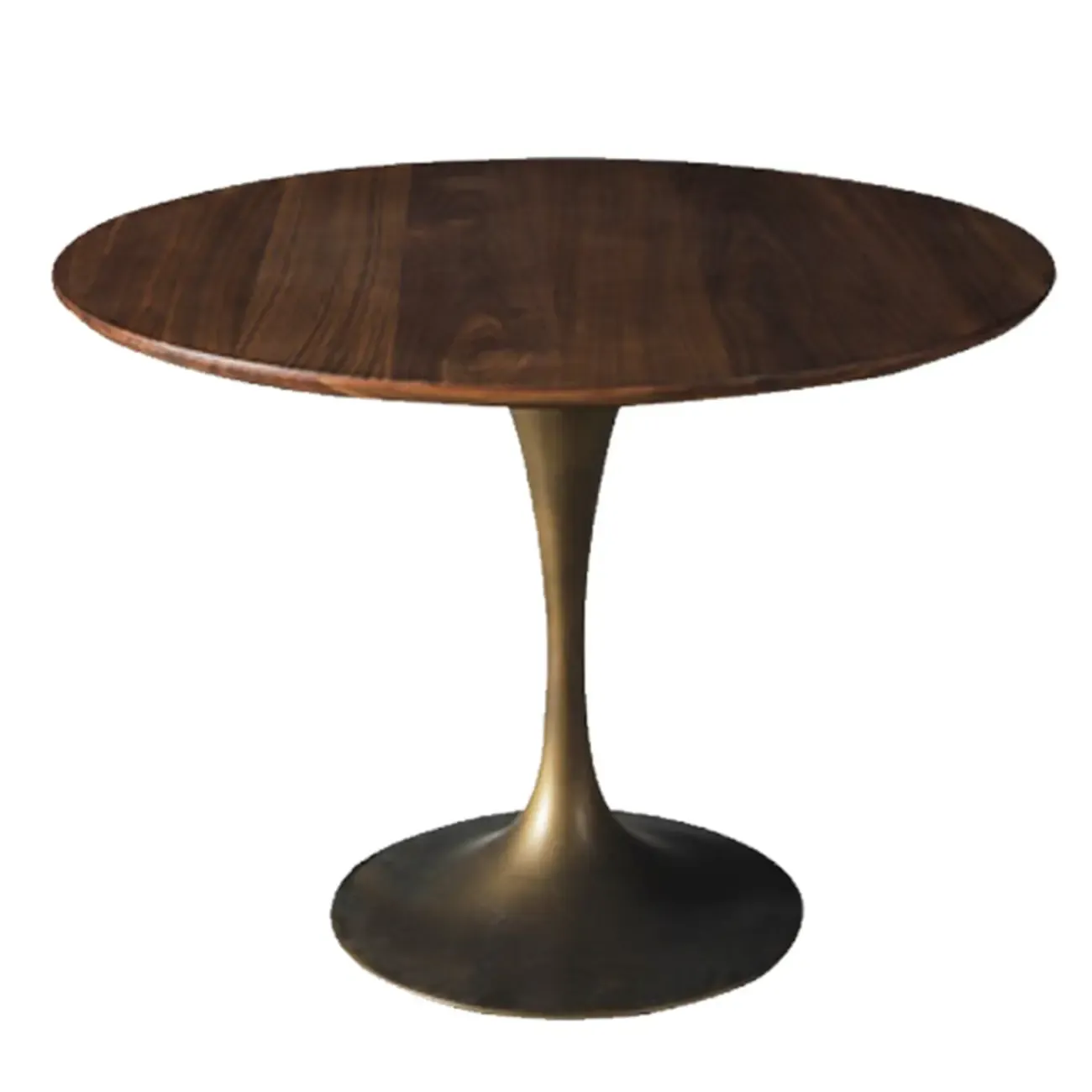 Glam Brown Wood Round Dining Table