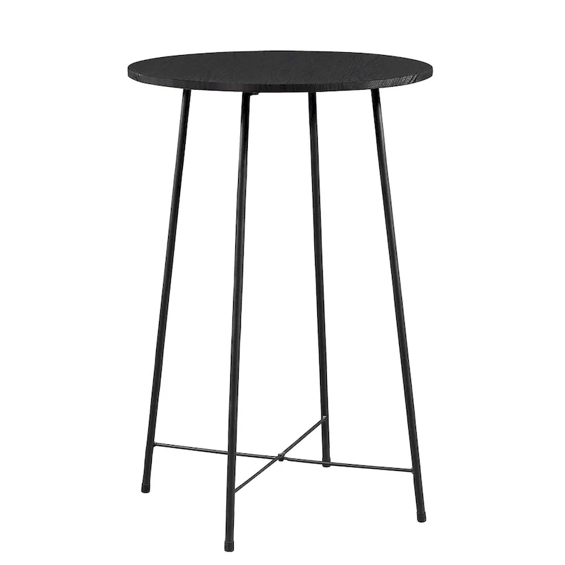 35.4 High Round Bar Table, Industrial Style Wood Top Bistro Pub/Breakfast Table