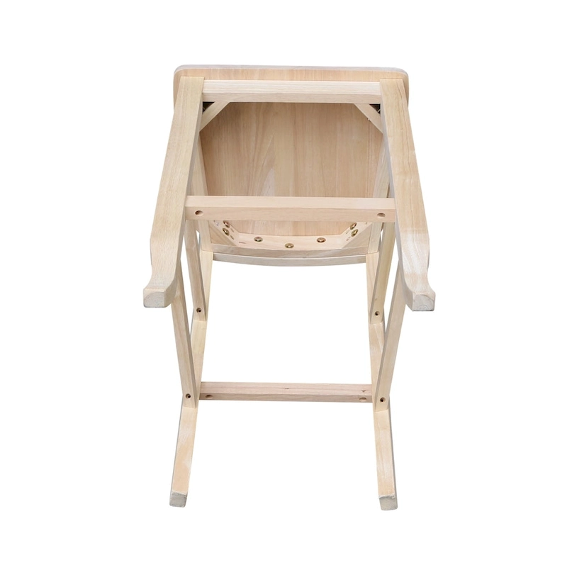 International Concepts Unfinished Double X-back Stool