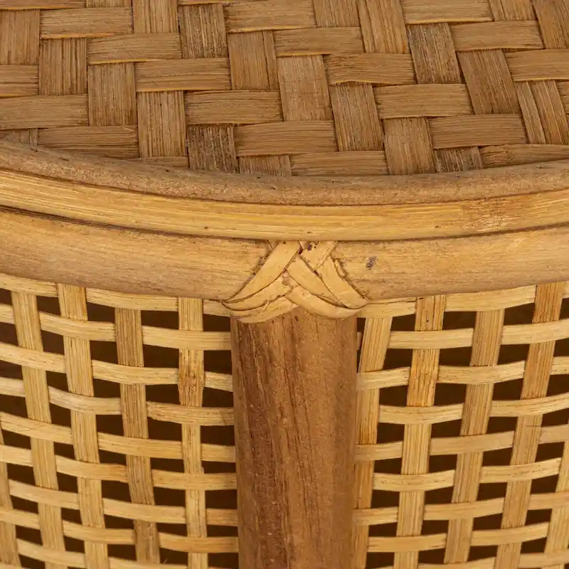 Bamboo and Rattan Accent Table