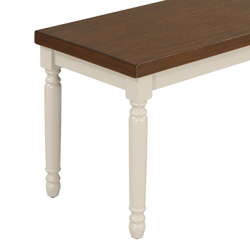 Classic 6-Piece Dining Set Wooden Table and 4 Chairs with Bench