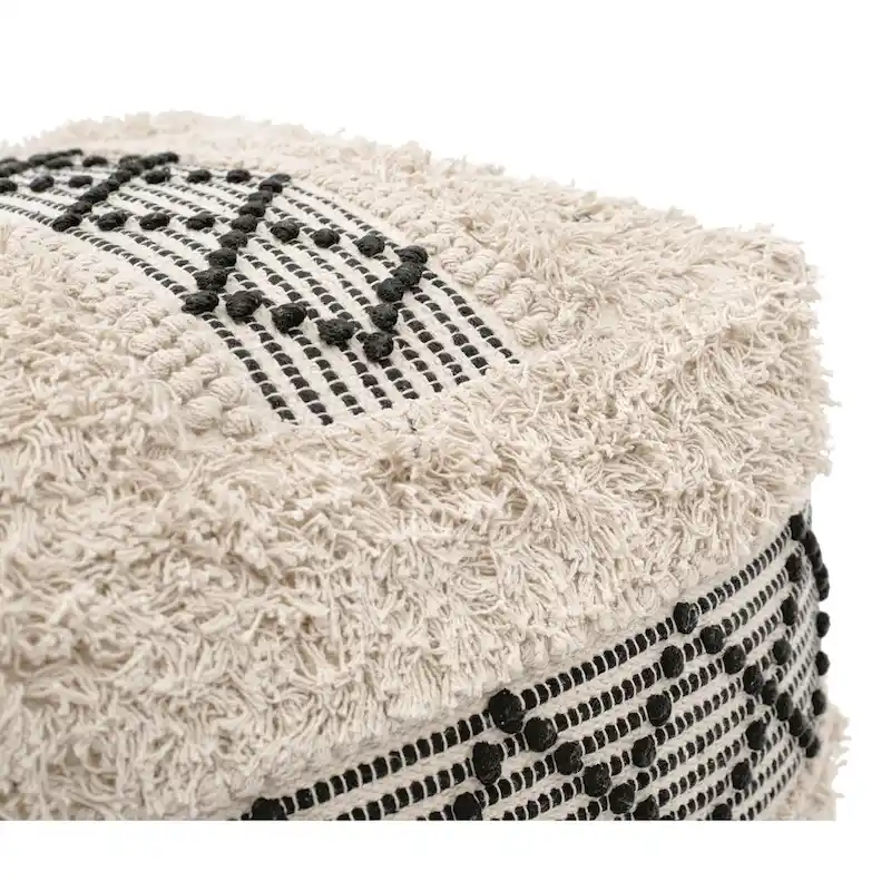 Pisco Ottoman Beige & Black