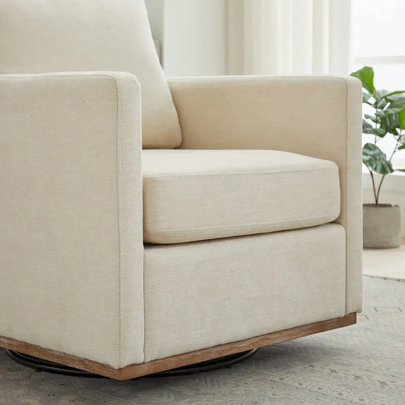 Square Upholstered Swivel Accent Chair