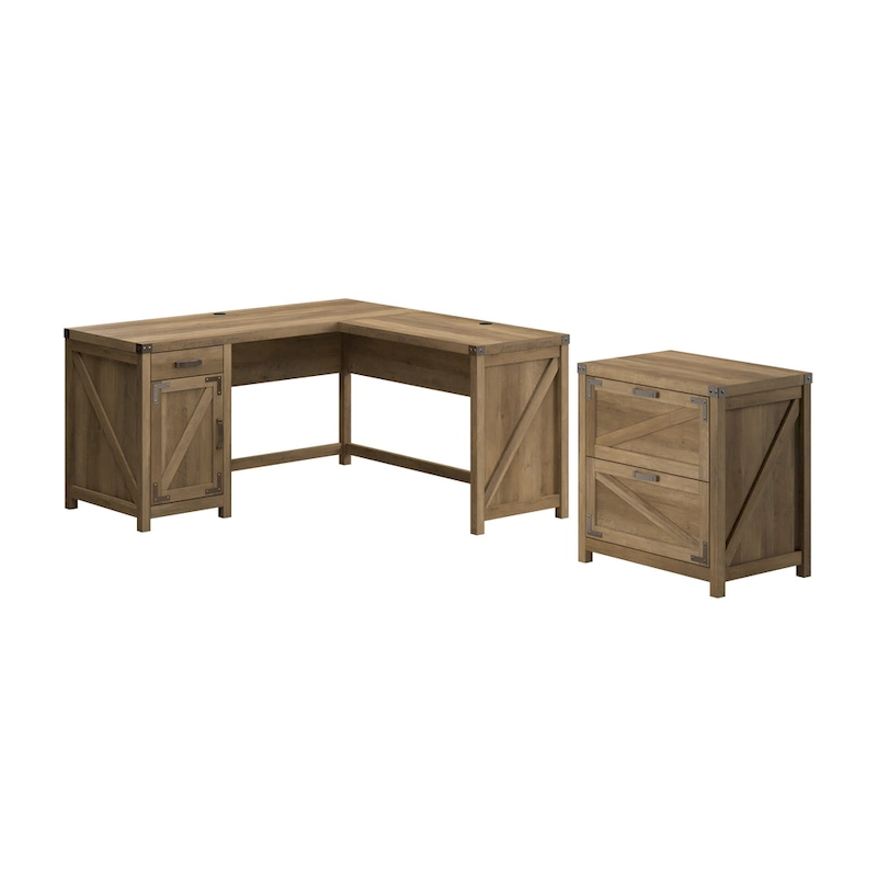 Knoxville 60W L Shaped Desk with File Cabinet by Bush Furniture