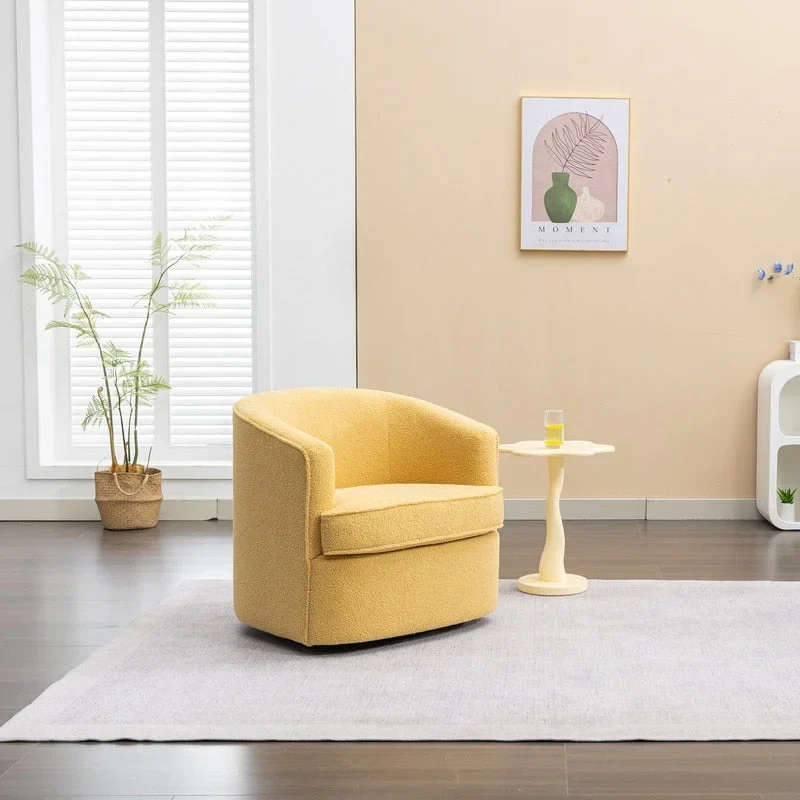 SEYNAR Modern Boucle Upholstered 360 Degree Swivel Accent Club Chair