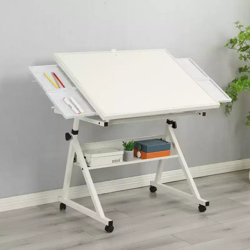 GDFStudio Anchalee Modern Metal and Wooden Jigsaw Puzzle Table Board with 4 Trays