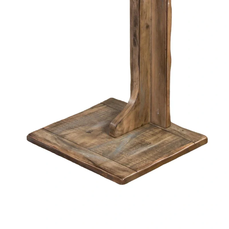 Dazy Sofa Side C Table, 15x12.5 Rustic Light Brown Mahogany Wood