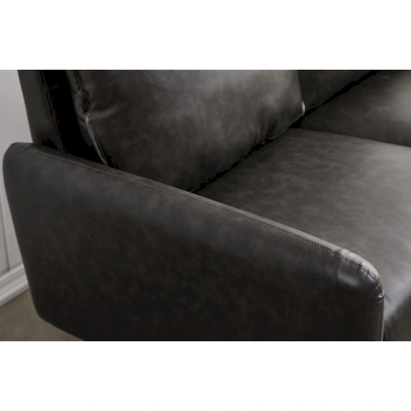 Faux leather 58  Square Arm Loveseat