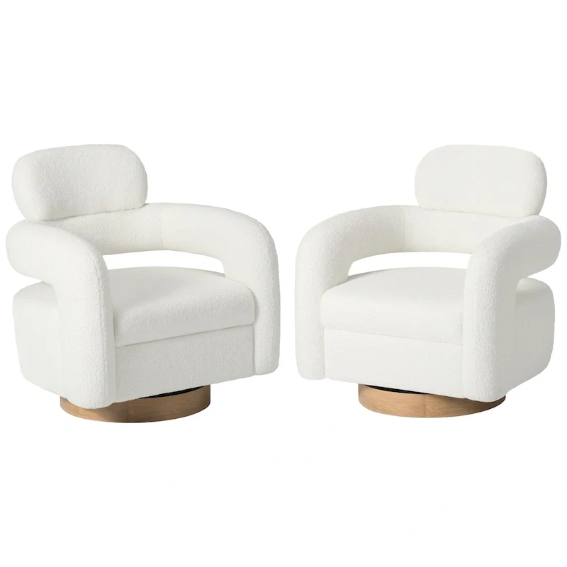 Bayville 29 Wide Sherpa Swivel Chair (Set of 2)