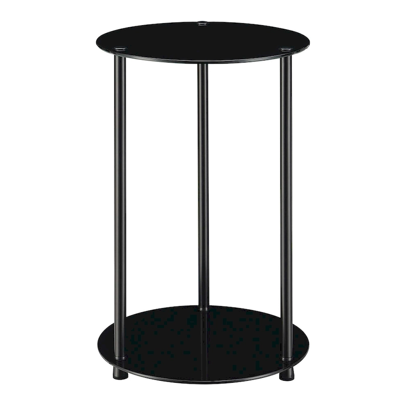 Convenience Concepts Designs2Go Classic Glass 2 Tier Round End Table
