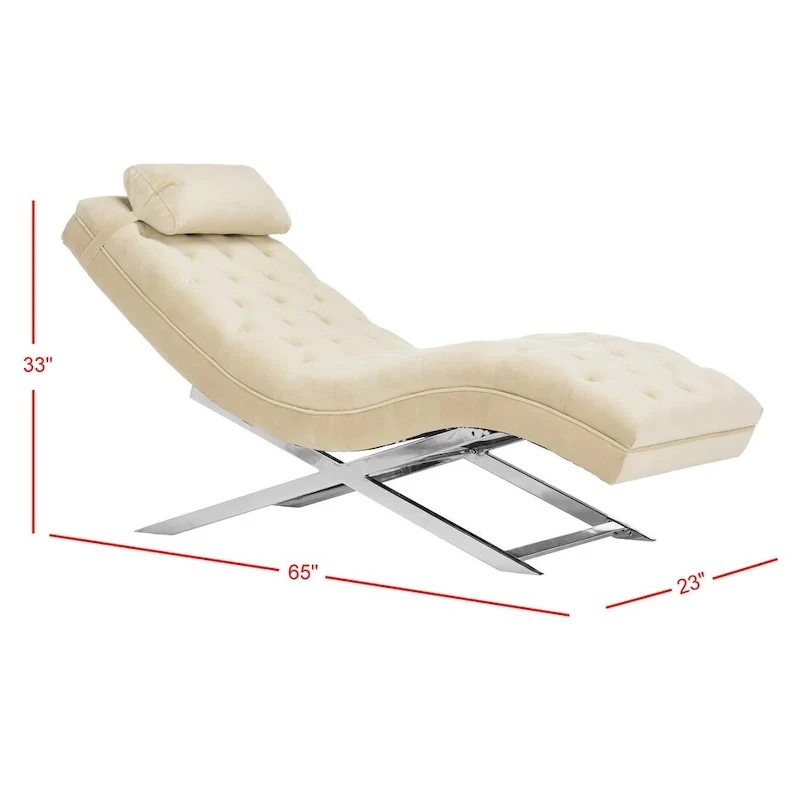 Cheri Chaise with Round Pillow - 65Wx23Dx33H