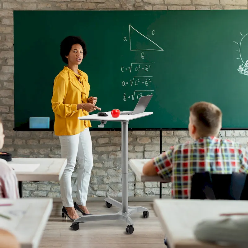 airLIFT XL 28 Pneumatic Height Adjustable Sit-Stand Mobile Laptop Computer Desk Cart