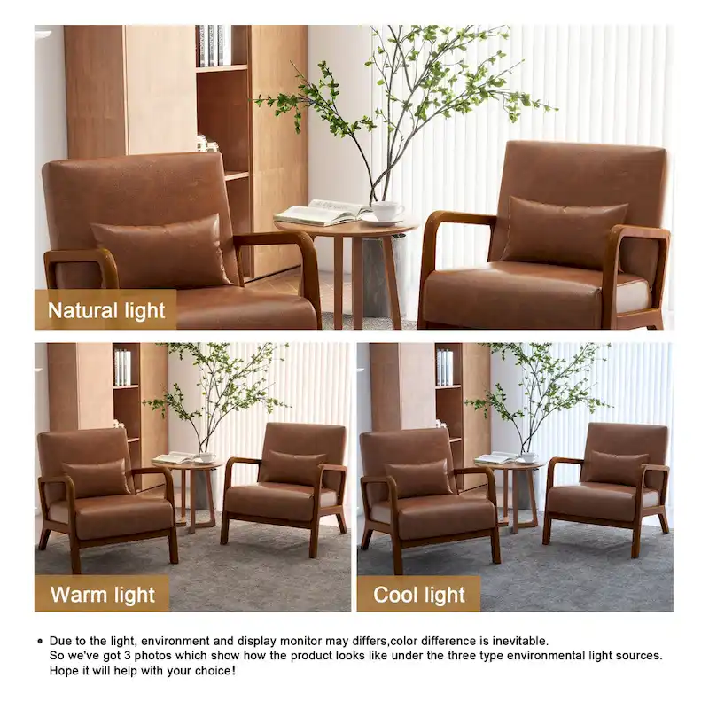 Upholstered Armchair Leisure Chair Accent Chairs Set of 2 with Pillow