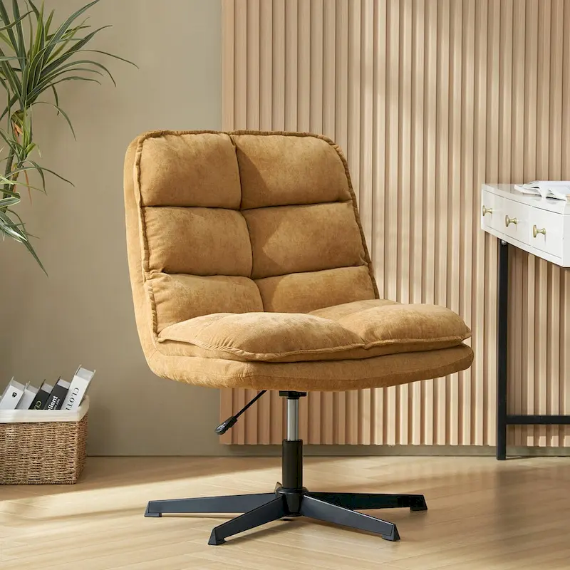 Joaquin Modern Armless 0ffice Chair Tufted 360Swivel With Upholstered by HULALA HOME