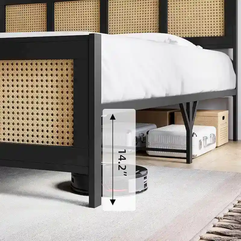 Rattan Bed Frame with Headboard