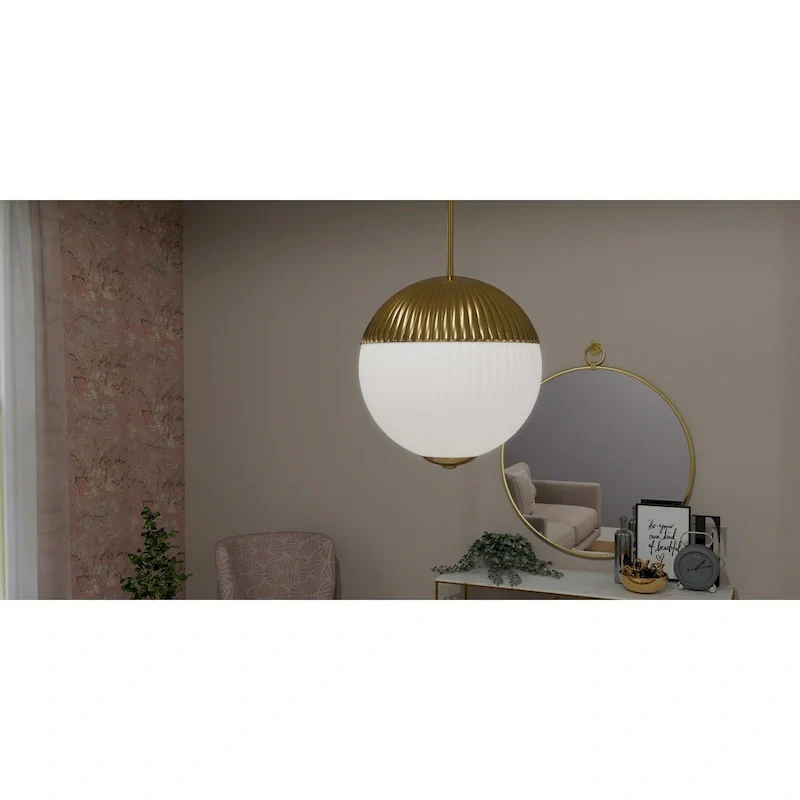 Mia 2-Light Brushed Gold Pendant Light