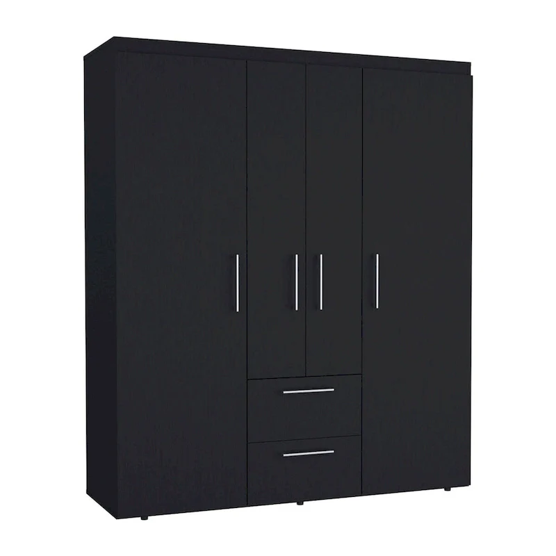 Bariloche Armoire with Hanging Rods, Shelves, 2 Drawers