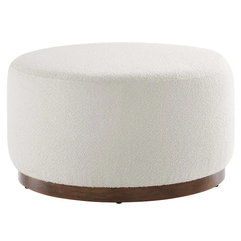 Tilden Large 23/29/38 Round Boucle Upholstered Ottoman