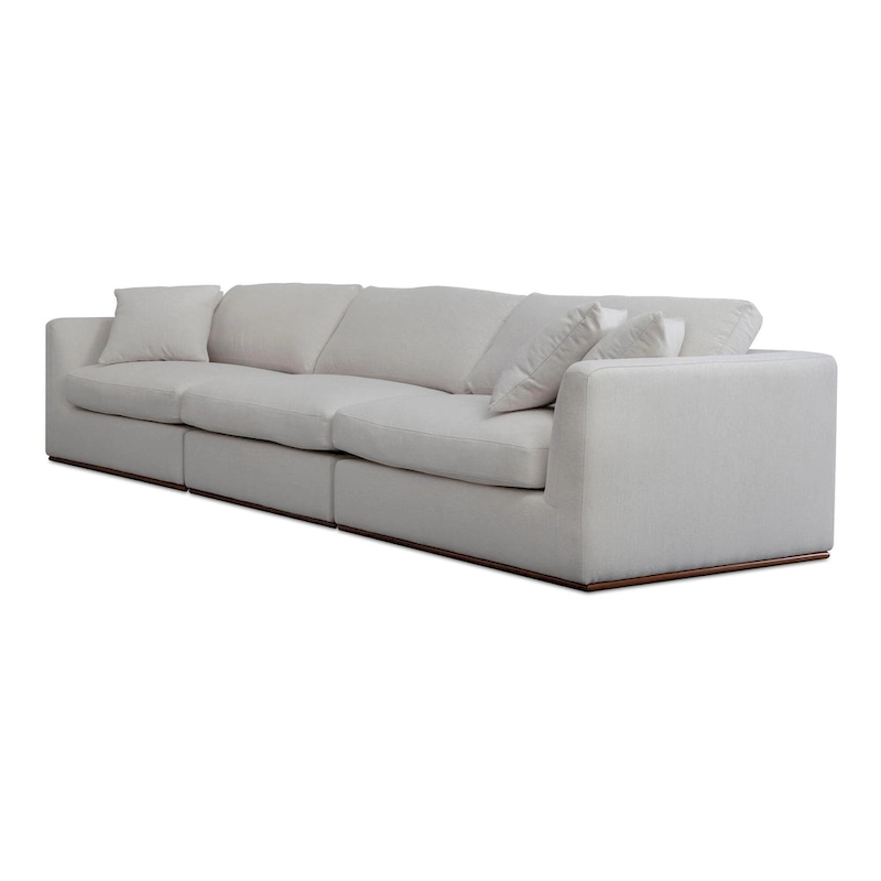NADAAL STUDIOS Rio Modular Sofa With Rubber Wood Base - 136.2W x41D x23.6H