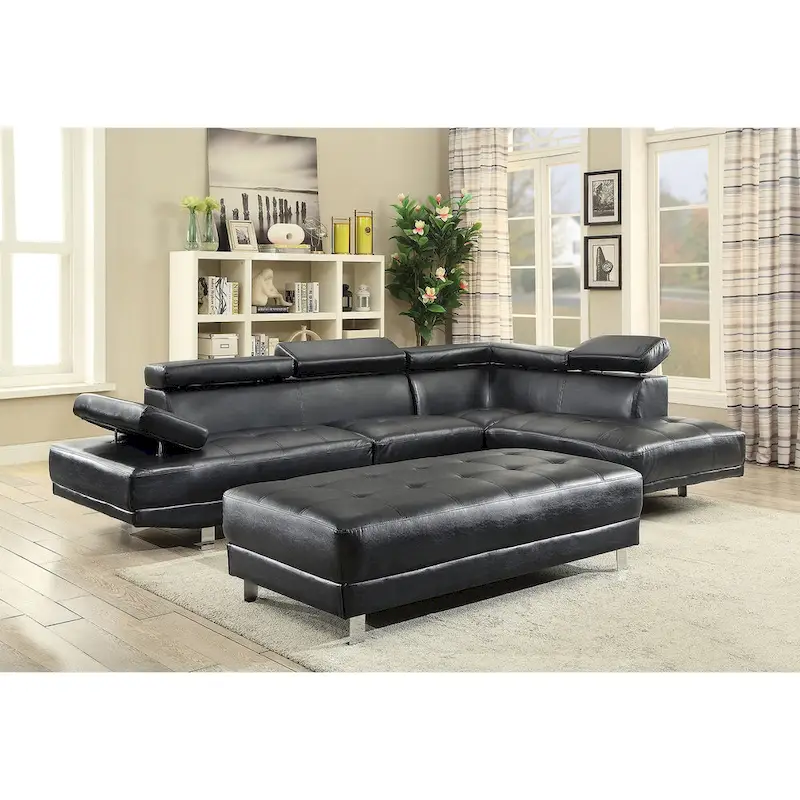 Riveredge 109 in. W 2-piece Faux Leather L Shape Sectional Sofa - 76L x 109W x 28H