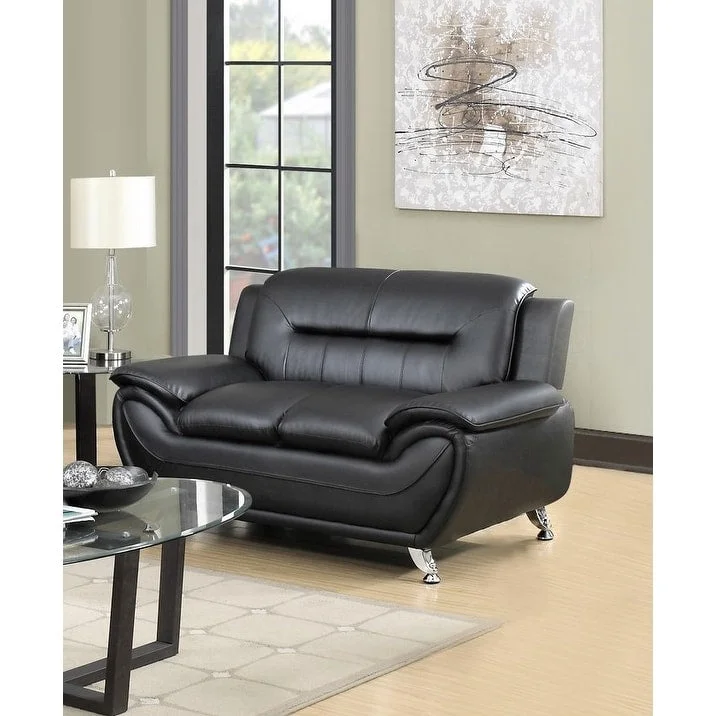 Sanuel 61.3 Faux Leather Pillow Top Arm Loveseat - N/A