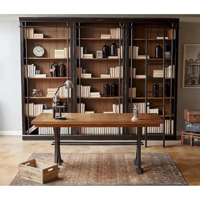 Toulouse Rustic Writing Desk, Writing Table, Office Desk, Brown