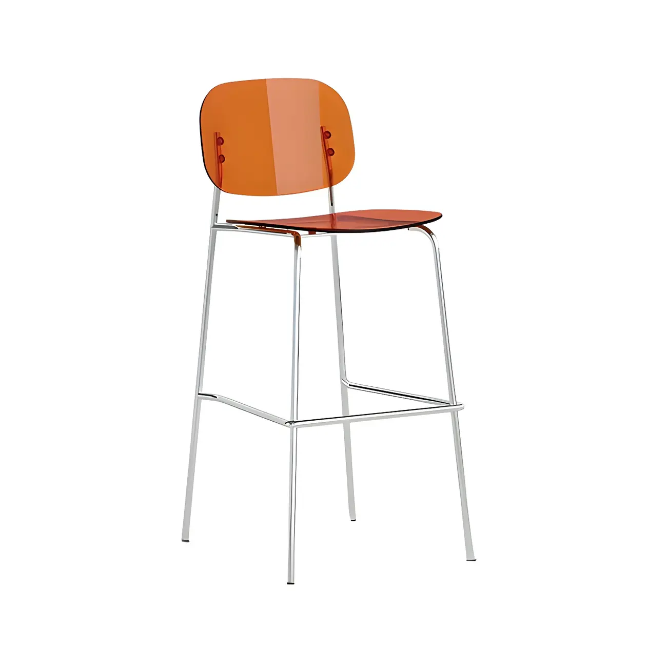 Modern Metal Counter Height Acrylic Bar Stools