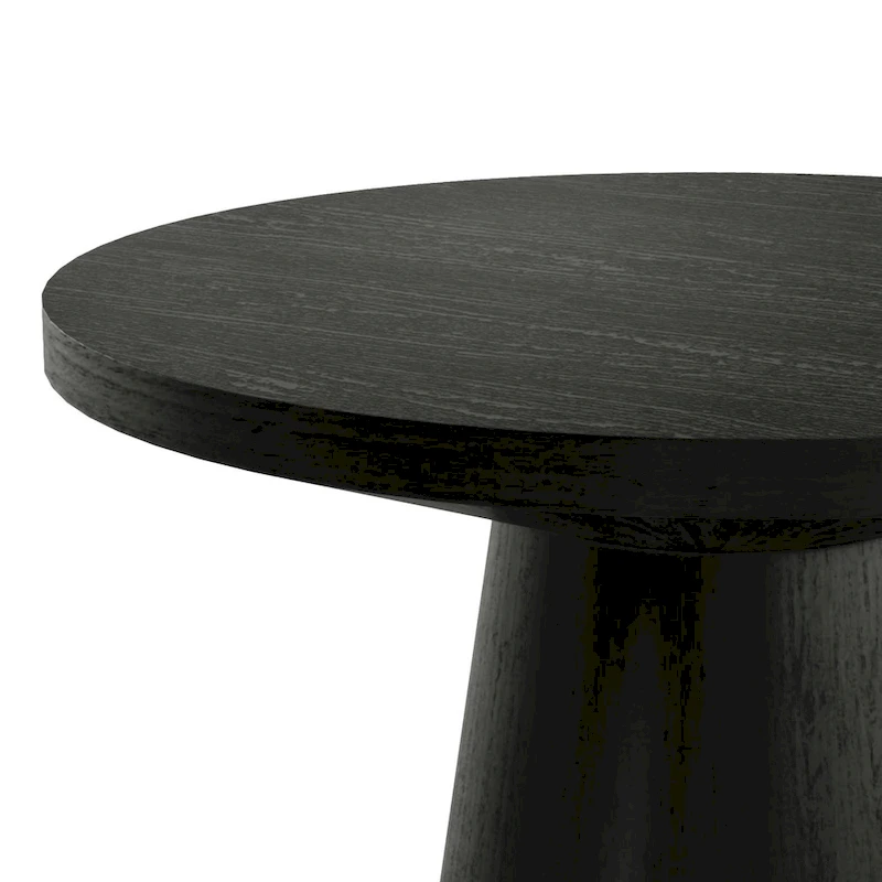 Furniture of America Vitten Modern Round Solid Wood Pedestal End Table