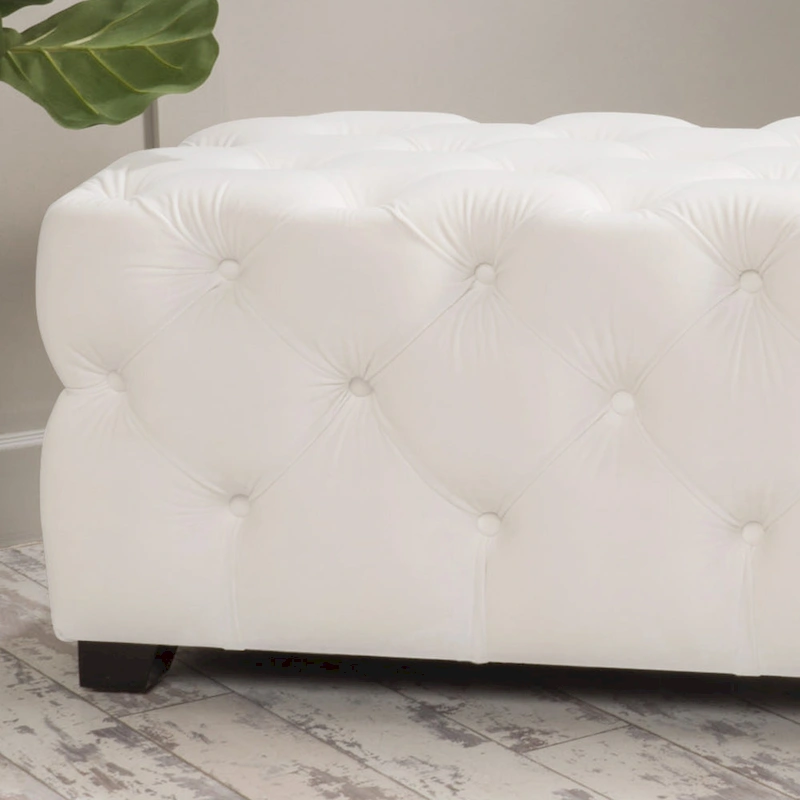 Piper Glam Tufted Velvet Ottoman Bench by Christopher Knight Home