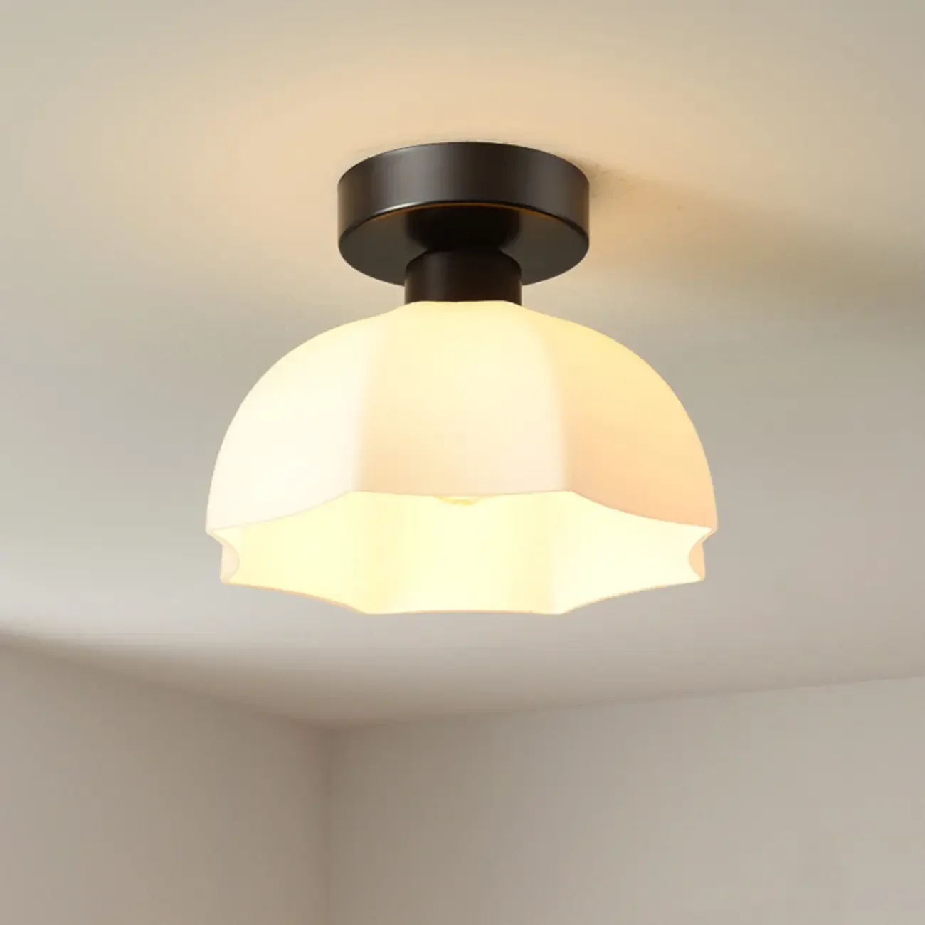 Modern Hallway Metal Rhombus Semi Flush Ceiling Light