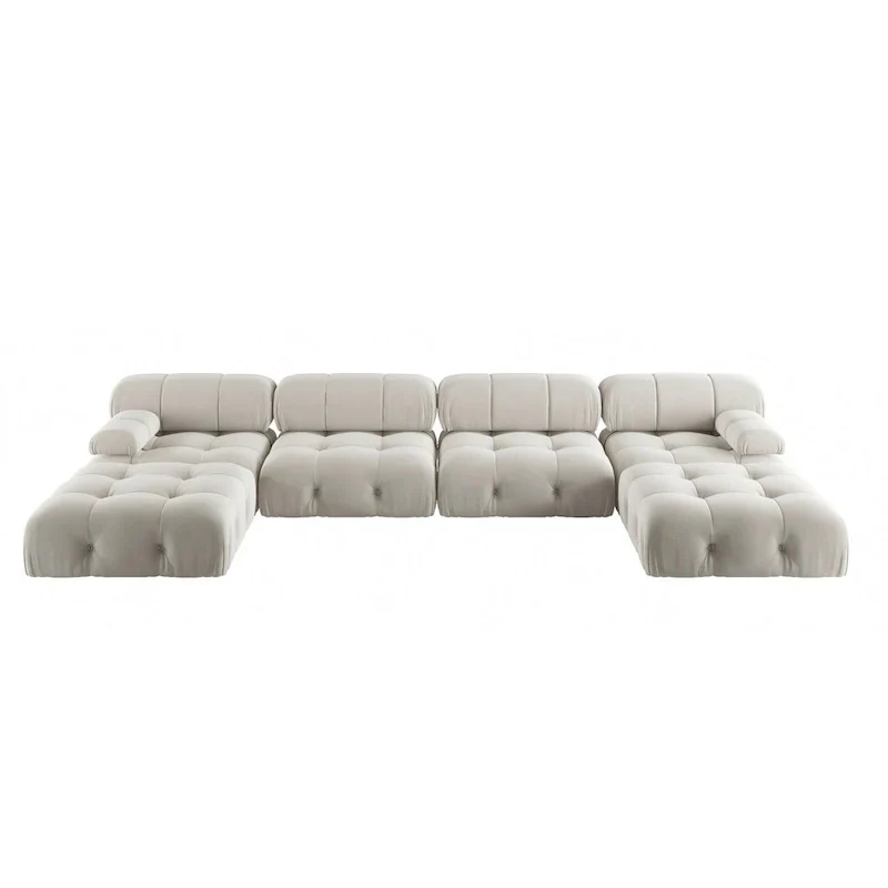 Velvet Sectional Sofa Reversible Modular Couch