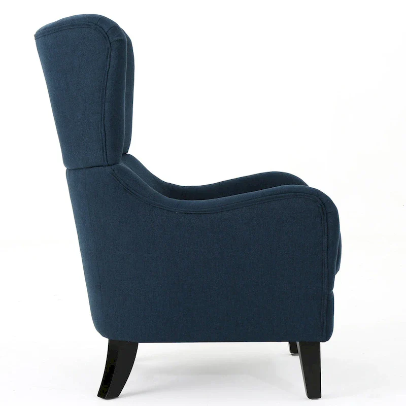 Navy Blue High Back Wingback Accent Chair - 27 Inch Width