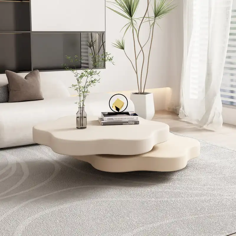 JASIWAY Modern Creative Cloud Rotating Coffee Table