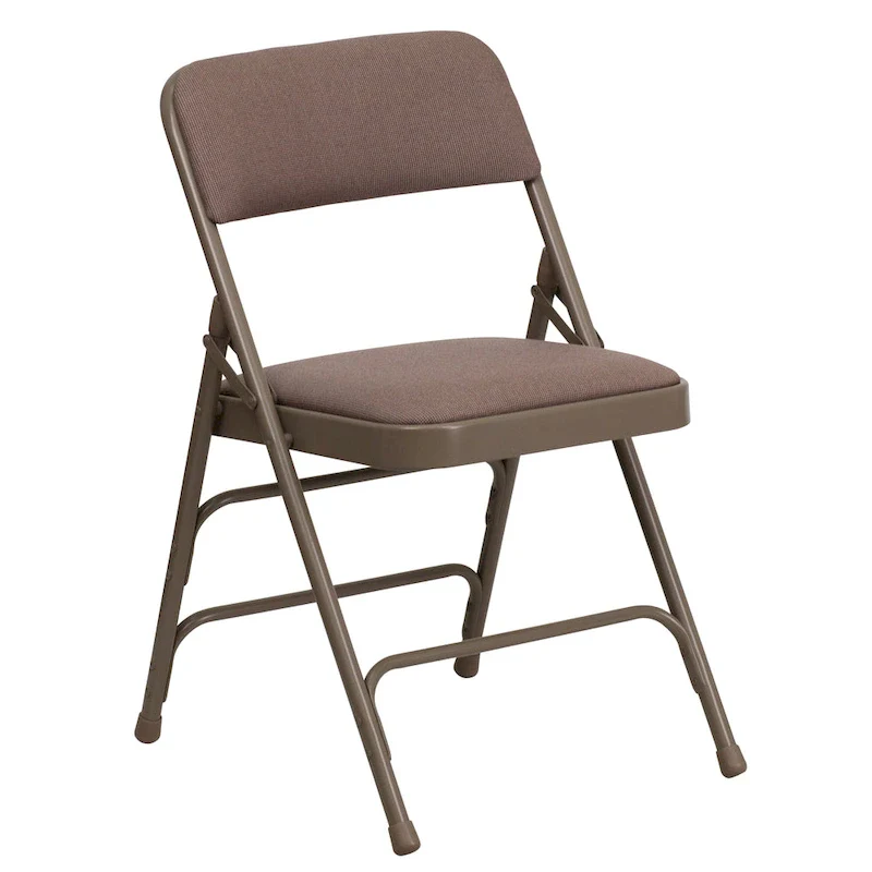 Set of 2 Metal Folding Chairs with Padded Seats