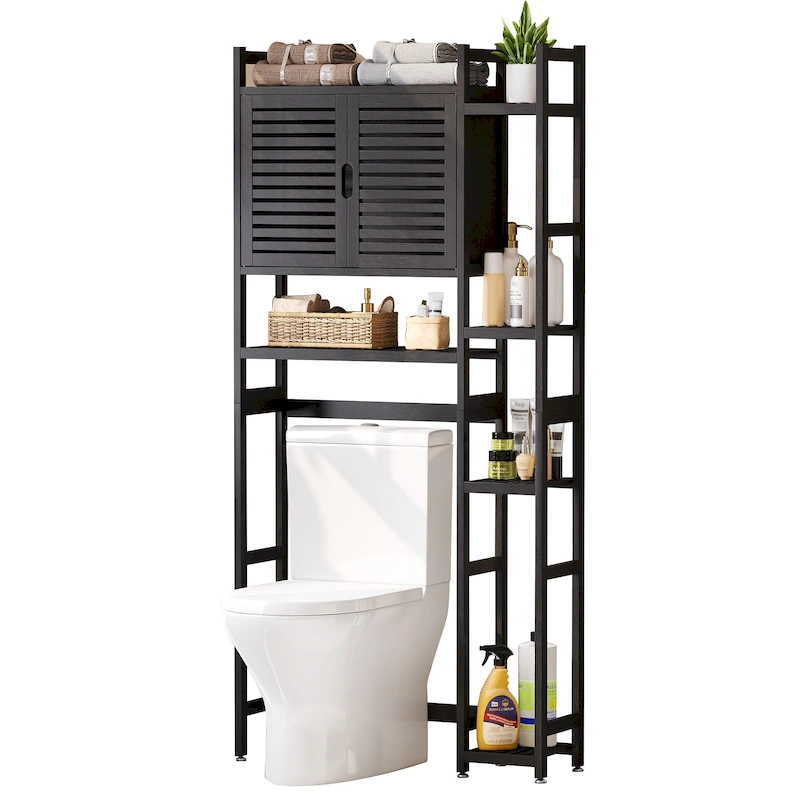 Moasis Bamboo Over-The-Toilet Cabinet with Shelf for Bathroom Storage