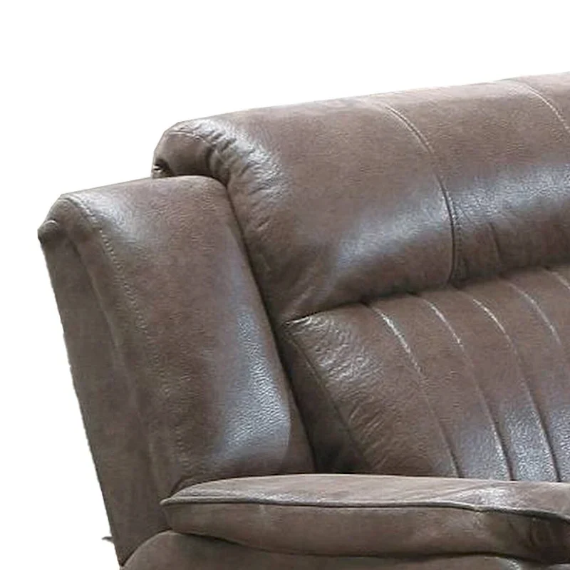 Fabric Manual Recliner Chair with Pillow Top Arms, Brown