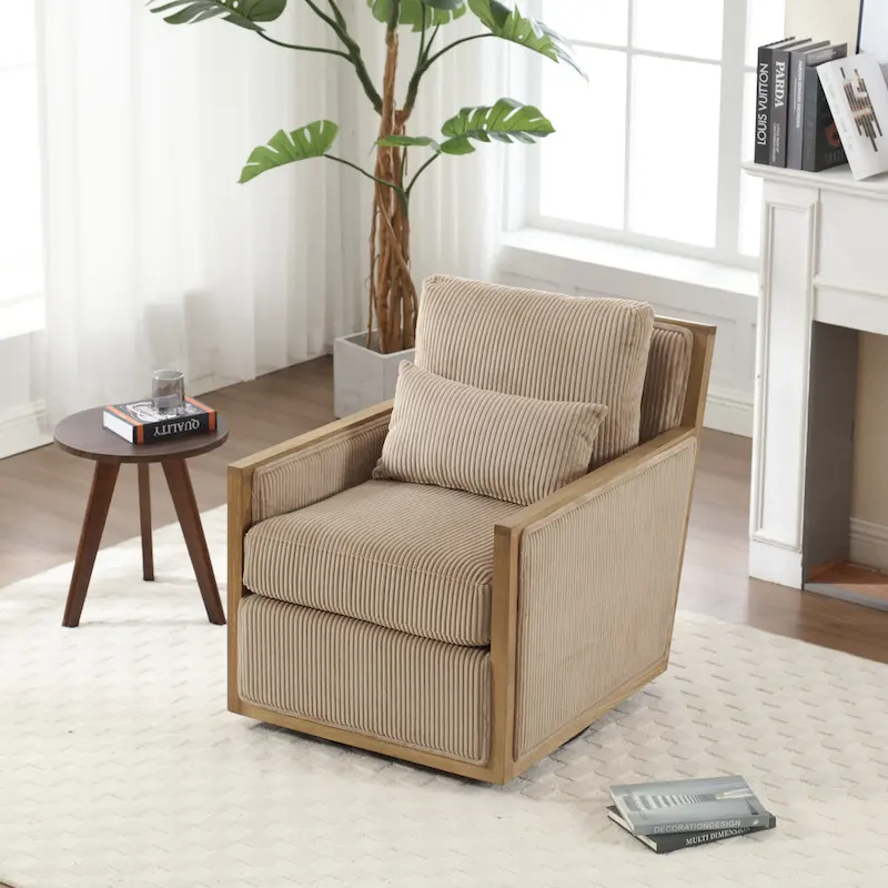 Camel Modern 26.8  Swivel Barrel Chair